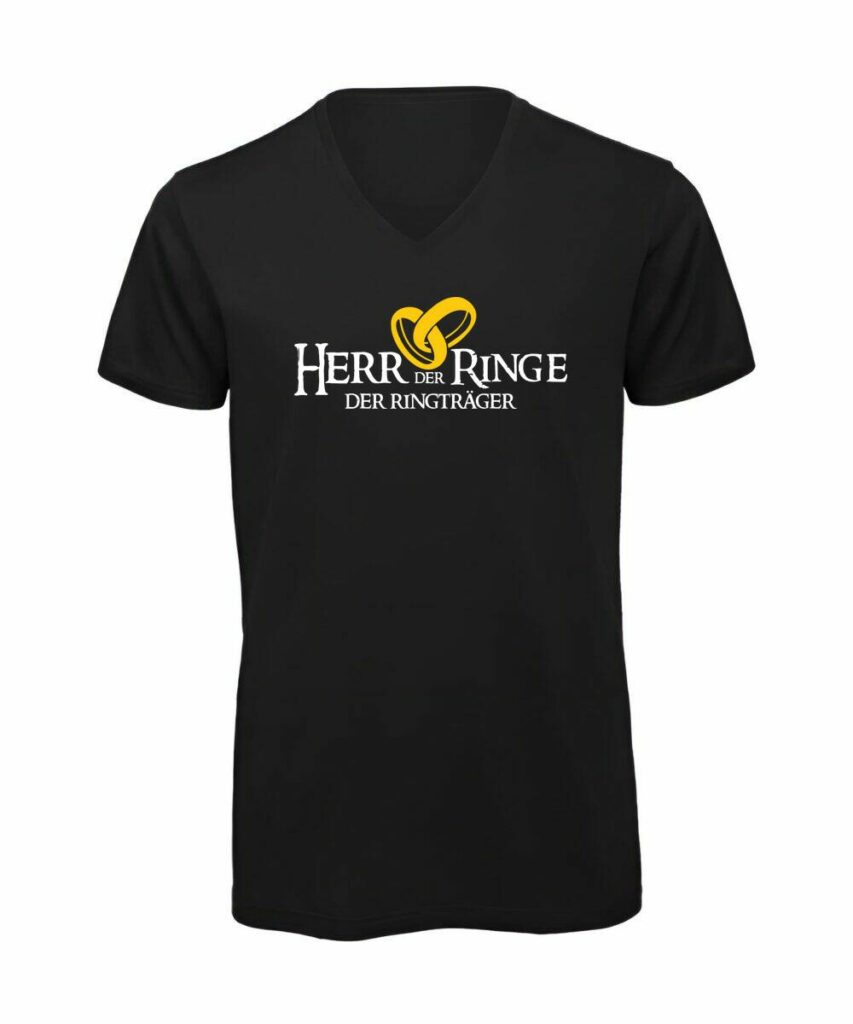 Herr der Ringe Der Ringträger JGA – V-Ausschnitt T-Shirt
