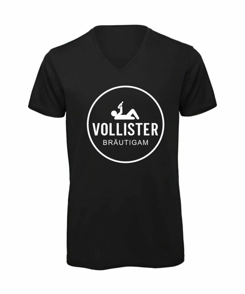 Vollister Bräutigam - T-Shirt mit V-Ausschnitt